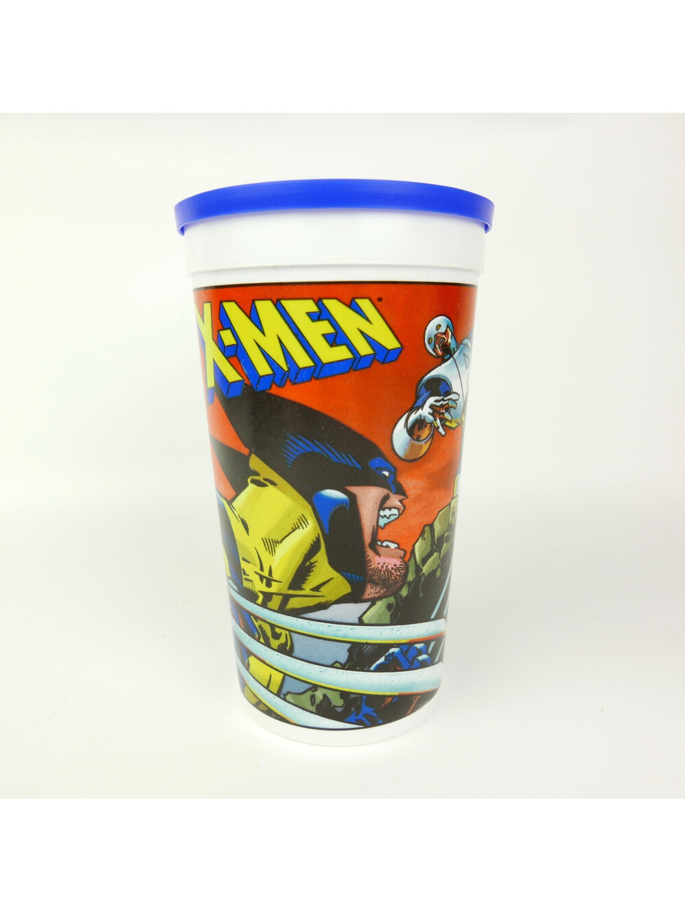 Vintage 1995 Hardee's X-Men Plastic Cup with Lid Wolverine Rogue Sentinel Blob